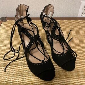 Black Kaari Blue lace up heels